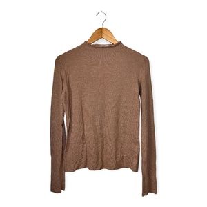 ZARA | Oatmeal Color Mock Neck Long Sleeve Shirt | Size: S